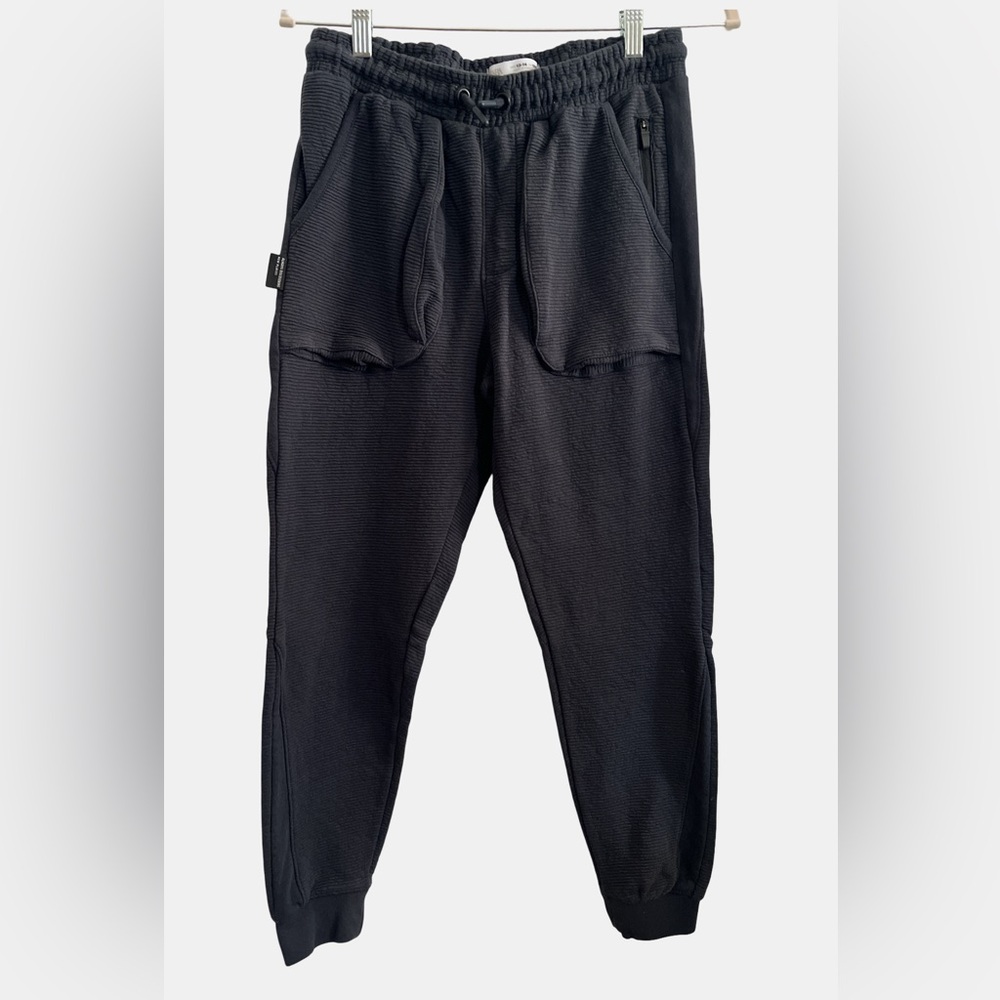 Zara girls 13 - 14 jogger pants navy dark blue ribbed cotton sweatpants